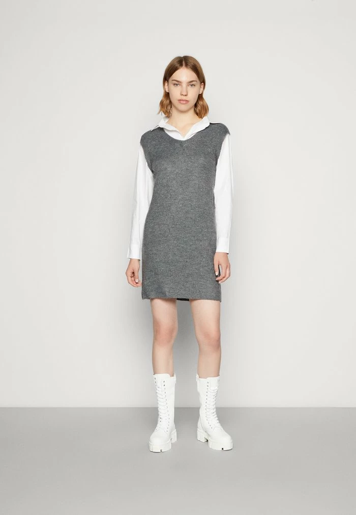 Deals 👍 JDYDREA NIA 👕 SHIRT SLEEVE 👗 DRESS - Jumper 👗 DRESS - Dark Grey 💯