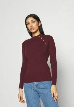 Best deal 😉 JDYPLUM BUTTON - Jumper - Windsor Wine 🔔